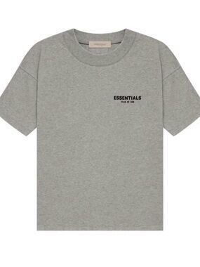ESSENTIALS Men’s Heather Grey Logo Short Sleeve Tee